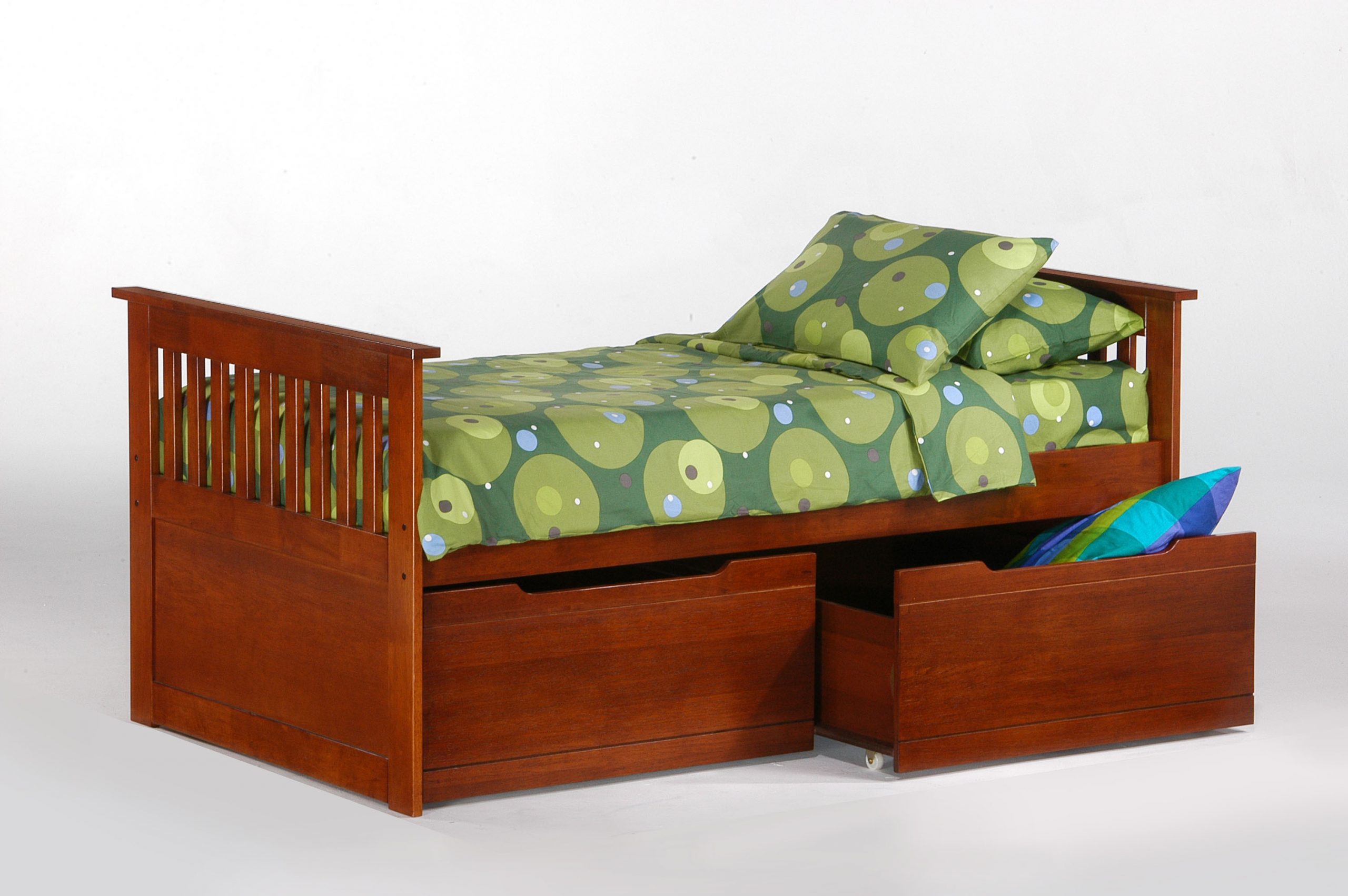 Ginger Captain's Bed Twin Cherry w Drawer opened