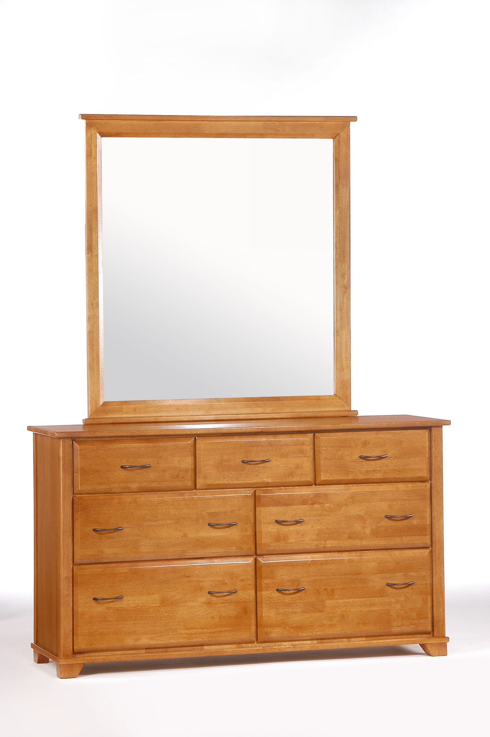 Juniper 7 Drawer Dresser & Mirror Medium Oak