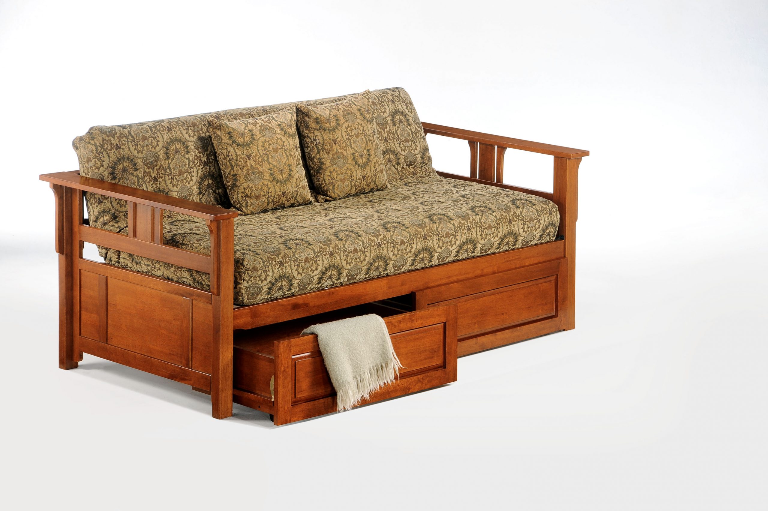 Teddy R Daybed Cherry w Drawers opened