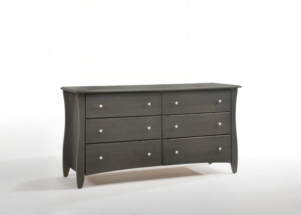 Clove 6 Drawer Dresser & Mirror Stonewash (Metal Knobs)