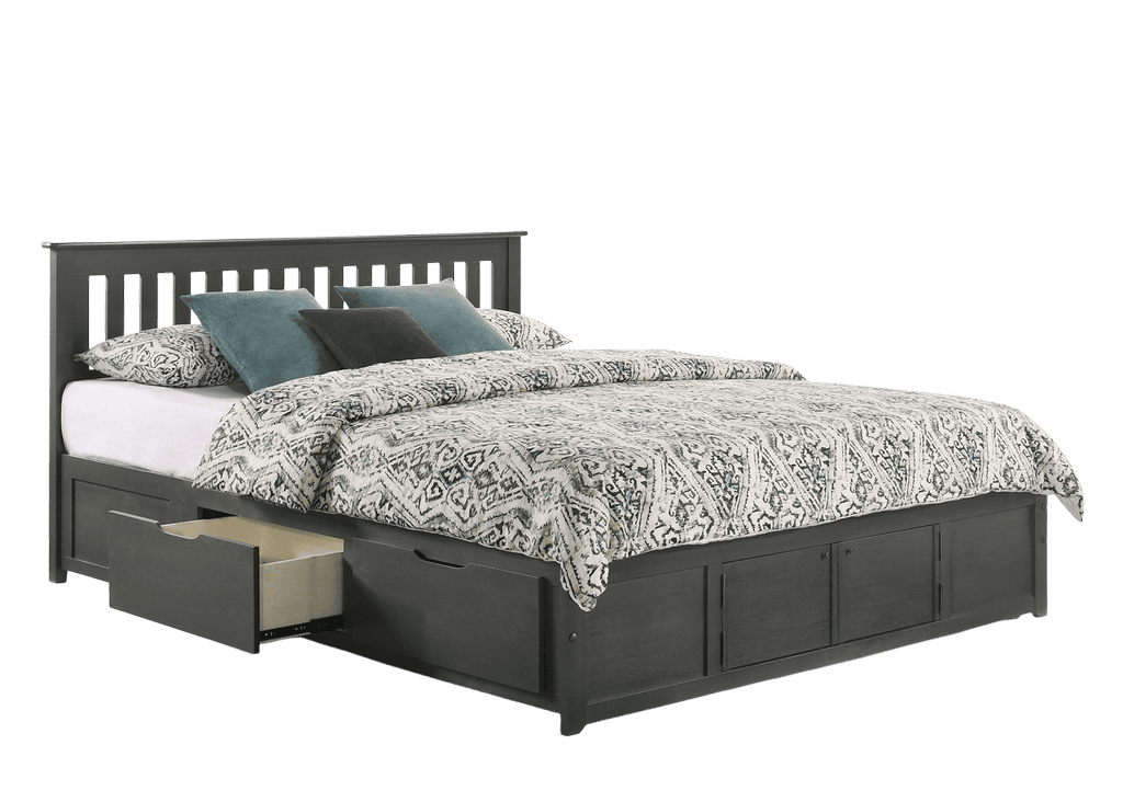 Pedestal Bed EKing Stonewash 1dr