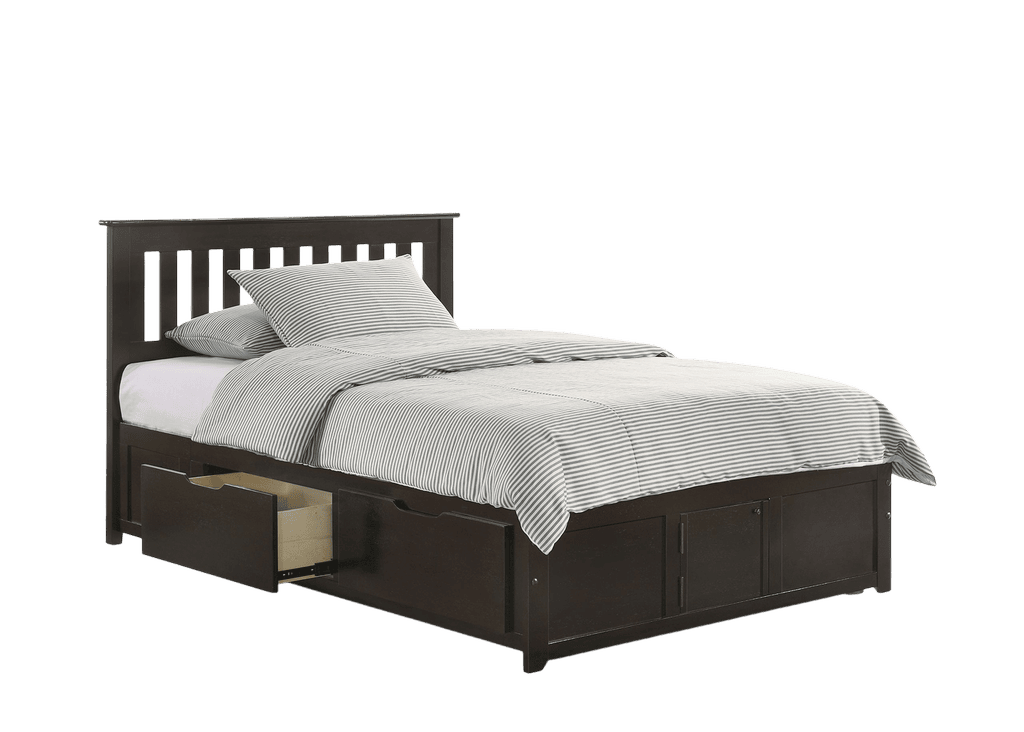 Pedestal Bed Full Dark Chocolate 1dr